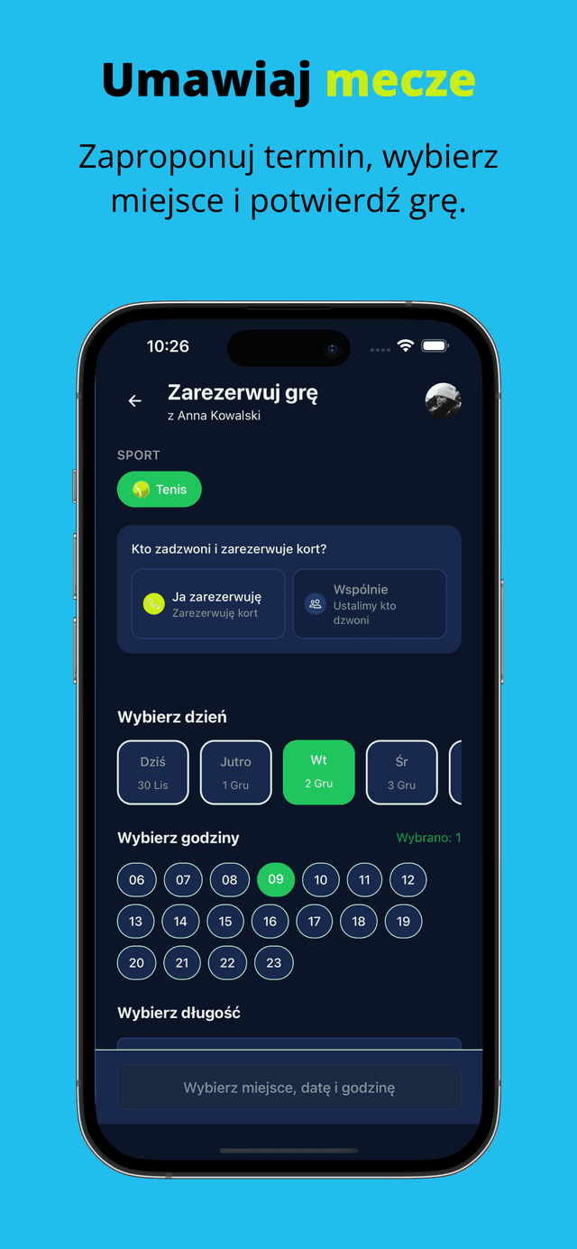 Racketly match scheduling